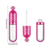 20 Pieces Empty Plastic Lip Gloss Tube Refillable Lip Balm Bottle Reusable Sample Bottle Container with Lid for Lipstick Cosmetic Women Girls, 3 m (Rose Red)