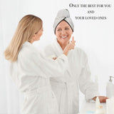 LUXERIS Microfiber Hair Towel for Women - Drying Twist Wrap for Curly, Long, Thin or Short Hair – Ultra Absorbent Anti Frizz Turban for Sleeping and Showering 2 Pack Plus Soft Headband(Ivory/Grey)