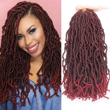 Faux locs crochet hair 18 inch, goddess locs, crochet hair for black women, nu locs extensions, Kanekalon Synthetic, Low Temperature Heat Resistant, Pre looped Hair nu 6Pcs- TBUG