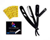 Revonics Straight Razor with 100 Shaving Blades - Straight Edge Razor for Men - Barber Razors Kit for Men - Barber Razors with Blades for Shaving - Navaja de Barbero - Single Edge Safety Razor Blades
