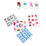 Butterfly Nail Art Stickers, 30 Sheets Nail Decals Butterfly Flowers Design Nail Stickers Manicure Tips DIY Nail Decoration (More Than 400Pcs)