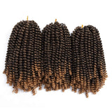 4 Packs Spring Twist Hair Braiding Extensions Synthetic Jamaican Bounce Twist Hair Ombre Color Crochet Braids Spring Twist Hair Extensions 8 Inch #1b/27