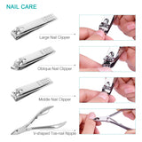 Nail Clippers Set-Stainless Steel Nail Care Kits,Professional Fingernail Clippers Manicure Pedicure Grooming Tools Set with Travel Case
