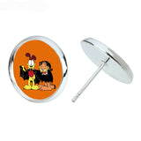 Garfield Halloween (Silver, Stud Earrings)