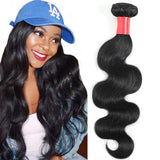 Lizourey Hair Brazilian Virgin Remy Hair Body Wave Hair One Bundle 14inch 100% Unprocessed Virgin Human Hair Extension Weave Natural Black Can be Dyed and Bleached