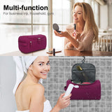 Zeamoco Toiletry Bag Dopp Kit with Travel Storage Pouch Portable Cosmetic Case for Women Bathroom Makeup Gym Shower (Waterproof Oxford, Purple)