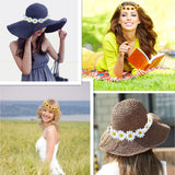 10 PCS Sunflower Headband Multicolor Floral Flower Crown Headpiece Hair Wreath For Women Girl