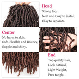 Leeven 12 Inch New Faux Locs Crochet Braids Hair Distressed Butterfly Locs 105 Roots Ombre Brown Curly Wave Goddess Short Bob Locs for Black Women T30#