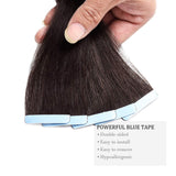 HAIRREAL Tape in Hair Extensions Remy Human Hair Seamless Skin Weft Straight Hair 50g/Pack 20 Inch 20Pcs Hairpiece 2# Dark Brown