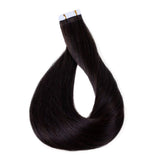 Maxfull Darkest Brown Tape In Remy Hair Extensions, Silicon Glue In Semi-permanent Hair Extensions, 20pcs, 14inch, 50g