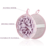 6 Pieces Bath Shower Pouf Sponge Mesh Pouf Shower Ball Exfoliating Body Loofah Shower Scrubber Ball Shower Glove with Flower Bath Balll (Beige, Green, Purple)