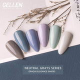 Gellen Gel Nail Polish Set - Neutral Grays Series Pastel Tone, Opaque 6 Nail Art Gel Colors Home Gel Nail Art Manicure Kit