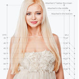 16" Clip in Human Hair Extensions Double Weft Hair Extensions 8 Pieces 18 Clips Straight Hairpieces(Platinum Blonde)
