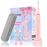 Sonic Electric Toothbrush With Travel Case, 6 Hours Charge Minimum 30 Days, Use 5 Optional Modes, Adapt To Any USB Interface For Wireless Charging, Unique Cherry Blossoms Pink