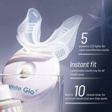 White Glo Accelerator Teeth Whitening Kit with LED Light for Sensitive Teeth and Gums - Carbamide Peroxide, Papaya and Pineapple Enzymes for Best Teeth Whitening Results - 10 Min Timer & 50 Uses!