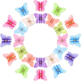 24 Pieces Mini Butterfly Hair Clips Butterfly Hair Claw Clips Colorful No-slip Claw Jaw Hair Clip Clamp for Girls Ladies Women Hair Accessories (Transparent Pattern)