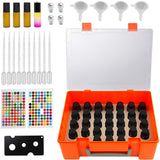 Essential Oil Storage Case for 35 Bottles of 5ml 10ml 15ml with Stickers, Pipettes, Funnels, Opener. Bottles Organizer Holder Compatible with Young Living, Lagunamoon, ArtNaturals, Radha Beauty