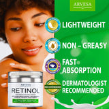 Anti Aging Retinol Moisturizer Cream for Face, Neck & Décolleté - Made in USA - Wrinkle Cream for Women and Men with Hyaluronic Acid and Active Retinol 2.5% - Day and Night - Results in 4 Weeks
