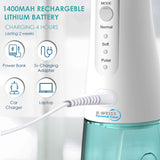 Water Flosser Professional with 4 Jet Tips, Rechargeable Dental Flosser pik with 3 Modes Anti Leakage Design,water jet teeth cleaner Ideal for Adults & Kids Use at Home and Travel (turquoise)