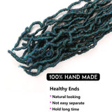 18 Inch New Faux Locs Crochet Hair Pre Looped 6 Packs Soft Goddess Locs Natural Crochet Braids Hair For Black Women Premium Fiber(1B/DGREEN, 18 Inch)