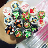 50 Pc Xmas Disposable Mascara Brushes Diamond Eyelash Spoolies Makeup Brush Mascara Wand in Sanitary Tube Lash Supplies (50-XMAS)