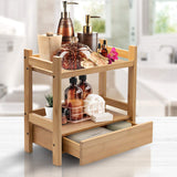 Sorbus Bamboo Makeup Organizer, Multi-Purpose Storage for Skincare, Toiletries, Desktop, Household Items, Display Stand Shelf for Bathroom Vanity Counter, Kitchen, Office (2-Tier)