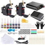 Stigma 2 Pro Coil Tattoo Kits Guns Aluminiun Alloy Grips 7Inks Professional Power Supply for Liner and Shader TK-ST202