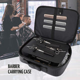 Barber Leather Tool Case, Segbeauty Large Embossed Crocodile Hairdresser Carrying Case Portable Hair Stylist Storage Organizer with Divider for Travel Clippers Shears and Pet Grooming Supplies