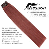 [New]Moresoo Clip in Hair Extensions Human Hair 18 Inch Clip in Remy Hair Extensions Color #35 Rose Gold Clip Hair Extensions 7PCS 100G Full Head Set Hair Extenisons Clip on