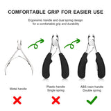 2 Packs Ingrown Large Toenail Clippers for Thick Toenails Heavy Duty Easy Grip Rubber Handle Style Toenail Clipper Ingrown Toenail Tool for Men, Seniors, Adults (Black)