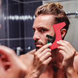 8 Piece Beard Shaping and Haircut Tool Kit, Includes Neckline Template Guide, Hairline Template Stencil with Beard Razors, Brush, Barber Cloak for Men Barber Supplies