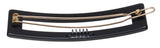 France Luxe Cutout Rectangle Tige Boule Barrette - Black