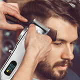 Professional Hair Clippers for Men - Adjustable Hair Trimmer for Men-Barber Clippers for Hair Cutting Grooming Kit , All Metal Beard Trimmer,  Cordless Clippers, Rechargeable, LED Display