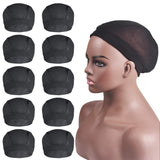 Dome Caps for Wigs, 10 Pcs Black Mesh Dome Caps for Wigs, Stretchy Wig Cap for Lace Front Wig