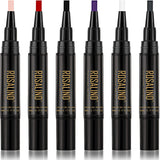 6 Pieces Nail Polish Pen 5 ml One Step Nail Gel Pen 3 in 1 Soak Off UV LED Nail Varnish Nail Art Tools, No Base and Top Coat Needed for Women Girls (Rose Gold, Red, Black, Purple, White, Gray)