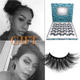 10 Pairs 8D 25mm Mink Eyelashes Faux Dramatic False Eyelashes Fluffy Long Fake Eyelashes Pack Handmade Eyelashes Extension Soft Queen Lashes Reusable Bold Makeup Women Gifts Box (Tiffany A02-10Pair)