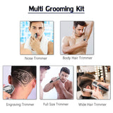 Hatteker Mens Beard Trimmer Kit Cordless Mustache Trimmer Hair Clippers Trimmers Groomer Kit Nose Hair Trimmer Waterproof 5 In 1