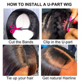 YAVVE U Part Human Hair Wig Brazilian U Part Wig Body Wave for Black Women Human Hair 100% Virgin Body Wave U Part Wig Human Hair 150% Density Natural Black Color (22 Inch U Part Wig)