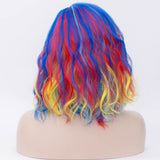 Short Bob Wigs for Women Wavy Curly Hair Wigs Side Part Heat Resistant 14inch Wavy Bob Wigs for Daily Cosplay Party Nightclub Costume