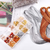 200 Pieces Deadlocks Beads Hair Jewelry Decoration Accessories Metal Hair Cuffs Gold Silver Aluminum Hair Coil Wooden Beads and 200 M Metallic Cord for Braiding Hair Pendant Charms