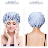 6 Pieces Woman Shower Caps Waterproof Bath Cap Double-layer Bath Hat Bathing Shower Caps for Women to Cover Long and Thick Hair