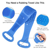 HOPESO Silicone Back Scrubber for Shower, Silicone Bath Body Brush, Easy to Clean - Exfoliating Improve Your Circulation, Includes Stainless Steel Hook (31.5inch, Brown gray)