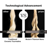 Prizm 1 Inch Wavy Professional Rotating Curling Iron, Nano Titanium Auto Spin Curling Wand Hair Curler with 11 Adjustable Temps 250°F to 450°F, Anti-Scald & Dual Voltage, Golden