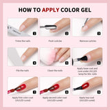 TOMICCA Glitter Gel Nail Polish Set 12 Pcs Soak Off UV LED Sparkle Glitter Red Pink Shimmer Gel Polish DIY at Home Nail Art Salon Gel Polish Starter Kit