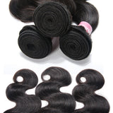 Darlena 8A Brazilian Virgin Hair Body Wave 3 Bundles 14 16 18 inch Virgin Human Hair Bundles Brazilian Hair Weave Total 300 Grams Natural Color