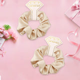 8pcs Satin Bridesmaid Proposal Gifts Hair Ties Hair Scrunchies Bachelorette Party Favors Satin Bridesmaid Gift for Wedding Parties (white & champagne)
