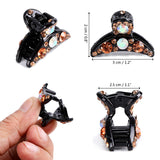Rhinestone Hair Claw Jaw Clips - 12 PCS Mini Hair Clips No-slip Hair Grip Clamps with Colorful Rhinestone Jaw Hair Clips for Women Girls Hair Pins(Long strip)