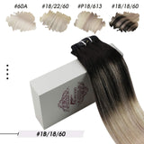 Moresoo Clip in Hair Extensions Human Hair 18 Inch Clip in Extensions Black Ombre Blonde Hair Extensions Clip in Human Hair #1B/18/60 Blonde Highlights Clip in Real Hair Extensions 7PCS 100G