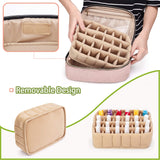 Yarwo Nail Polish Carrying Bag Holds 24 Bottles (15ml/0.5 fl.oz), Travel Storage Organzier for Nail Polish and Manicure Accessories, Pale Mauve (Bag Only)