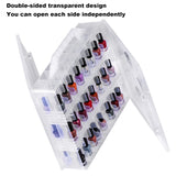 DreamGenius Portable Nail Polish Clear Organizer for 48 Bottles, Double Side and Locking Lids Gel Polish Storage Holder, Space Saver with 8 Adjustable Dividers